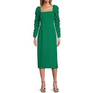 Antonio Melani Elena Midi Dress Size 12 Green Holiday Party Xmas Christmas Chic